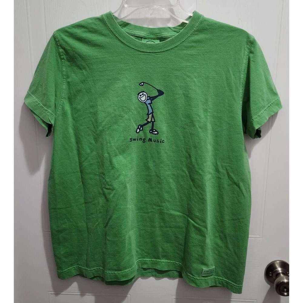 Life is Good Women's Short Sleeve Tee Shirt Swing‎ Dance Golf Golfing Green Sz M